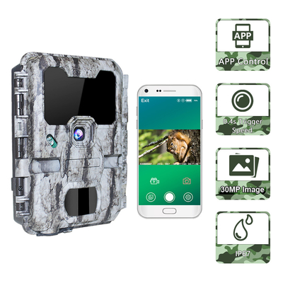 Camera chống nước IP67 30mp 1080p Wifi Hunting Trail Tốc độ kích hoạt 0,25 giây