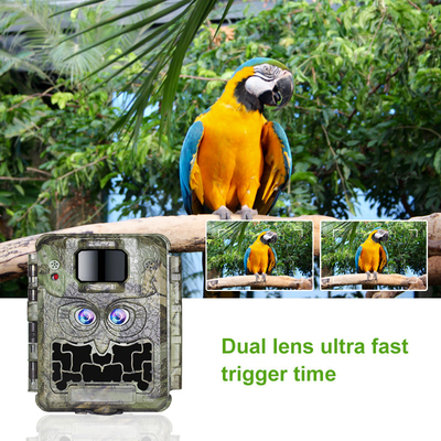 Máy ảnh đường mòn động vật hoang dã ống kính kép DC12V 1080P 13MP CMOS No Glow Cam