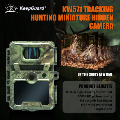 KW571 Nhà máy OEM ODM Mini Wildlife Scouting Timelapse Trail Camera IP67 No-Glow CMOS Sensor và SD Memory thị giác ban đêm