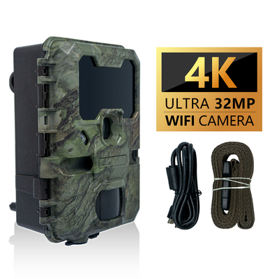 KW866 WIFI Chạy đường đi săn động vật hoang dã Camera chống nước IP67 OEM/ODM 512GB Lưu trữ Thẻ nhớ SD 32MP 4K dễ sử dụng