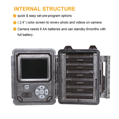 KW561 Trail Infra Cam Mini 30MP 0.25s Tốc độ 4K Độ phân giải video Bộ cảm biến CMOS chống nước SD Me
