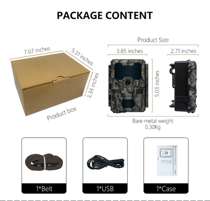 KW865 WIFI Camera ẩn chống nước IP67 20MP 0.6s tốc độ kích hoạt lên đến 512GB lưu trữ đường mòn thị giác ban đêm Camera