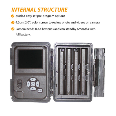 Máy ảnh săn bắn ngoài trời KW696 ống kính kép 30MP chống nước IP67 tầm nhìn ban đêm 1080p lên đến 512GB lưu trữ máy ảnh đường mòn không phát sáng