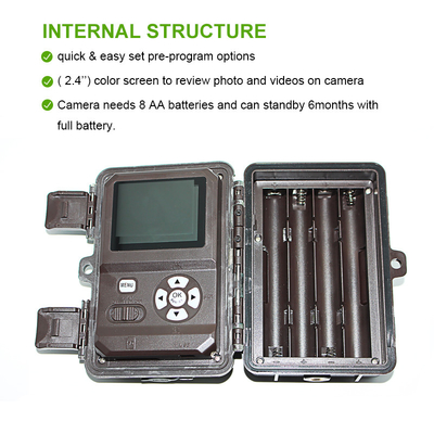Trail Camera ODM / OEM KW571 chống nước IP67 Không phát sáng CMOS cảm biến 30MP ảnh 1080P 0.25s tốc độ kích hoạt thị giác ban đêm