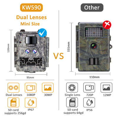Máy ảnh đường mòn LED không phát sáng 30MP cho trò chơi săn bắn thị giác ban đêm với video 1080P và dung lượng thẻ nhớ 512GB
