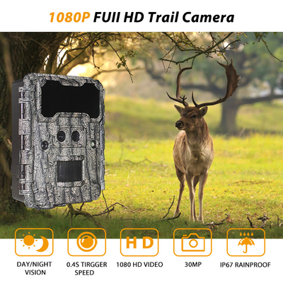 Máy ảnh săn bắn HD 30MP với tầm nhìn ban đêm LED không phát sáng và chức năng PIR để giám sát động vật hoang dã