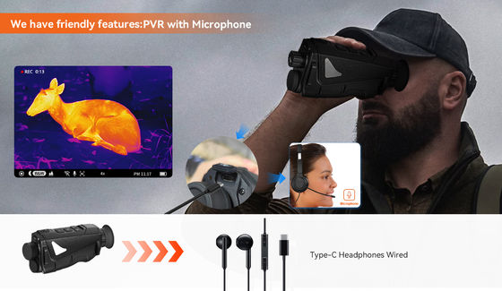 Kính xa chụp nhiệt với điểm đỏ 850nm thiết bị nhìn ban đêm 8x zoom kỹ thuật số
