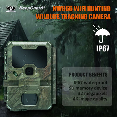 Stock Wireless WiFi Bluetooth Camera Camera Trail di động lý tưởng cho các ứng dụng giám sát săn bắn và động vật hoang dã