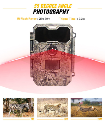 Ống kính macro Cảm biến & ống kính nâng cao 1080P Khe cắm thẻ SD Đường mòn săn hươu Bẫy ảnh không thấm nước Chuyển động hồng ngoại IR