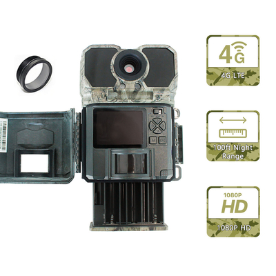 Màn hình LCD 4G Trail Camera có thể lập trình 940nm NO GLOW ICCID FTP SMTP MMS APP kiểm soát phụ kiện săn bắn