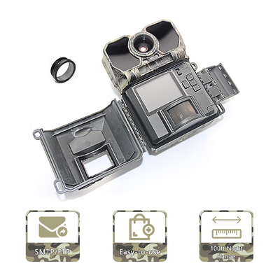 Kích hoạt 4G 0,25 giây Máy ảnh săn bắn LCD 2,4 "Đường mòn Hướng đạo Động vật hoang dã Tầm nhìn ban đêm Máy ảnh hồng ngoại IR Cut
