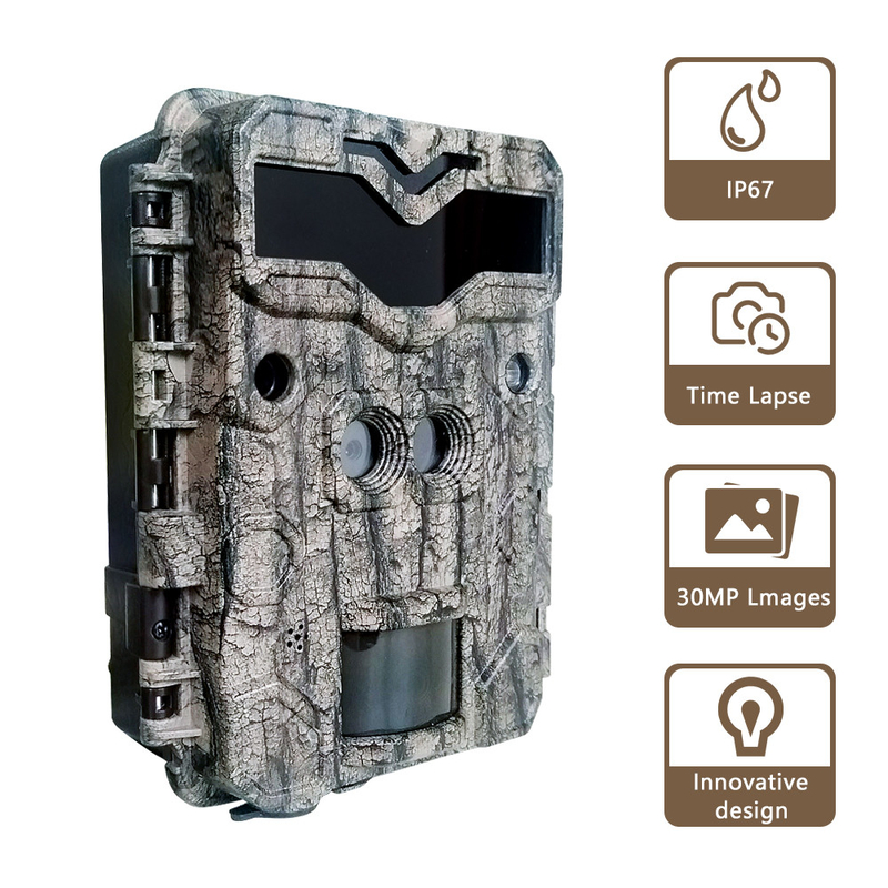 KW698A máy ảnh săn bắn đường mòn ống kính kép 2 cảm biến máy ảnh trinh sát 4K game camera thị giác ban đêm
