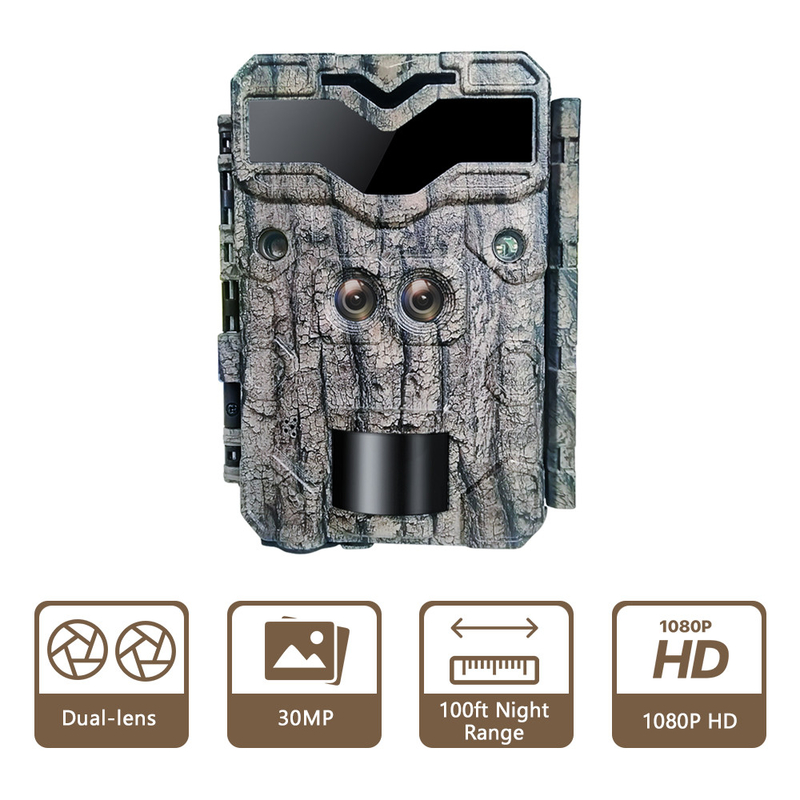 KW698A máy ảnh săn bắn đường mòn ống kính kép 2 cảm biến máy ảnh trinh sát 4K game camera thị giác ban đêm