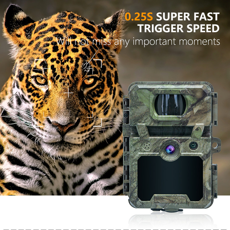 Trail Camera ODM / OEM KW571 chống nước IP67 Không phát sáng CMOS cảm biến 30MP ảnh 1080P 0.25s tốc độ kích hoạt thị giác ban đêm