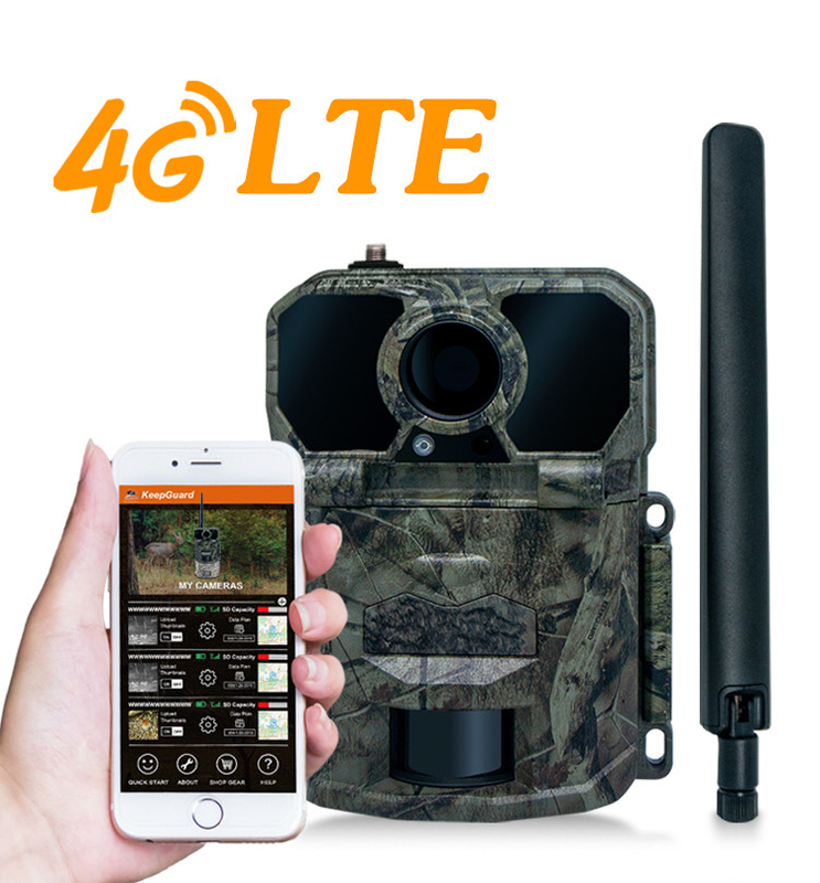 Camera thử nghiệm 4G với ăng ten KW896 30MP 0.15s tốc độ kích hoạt thị giác ban đêm chống nước IP65 từ nghiên cứu động vật hoang dã