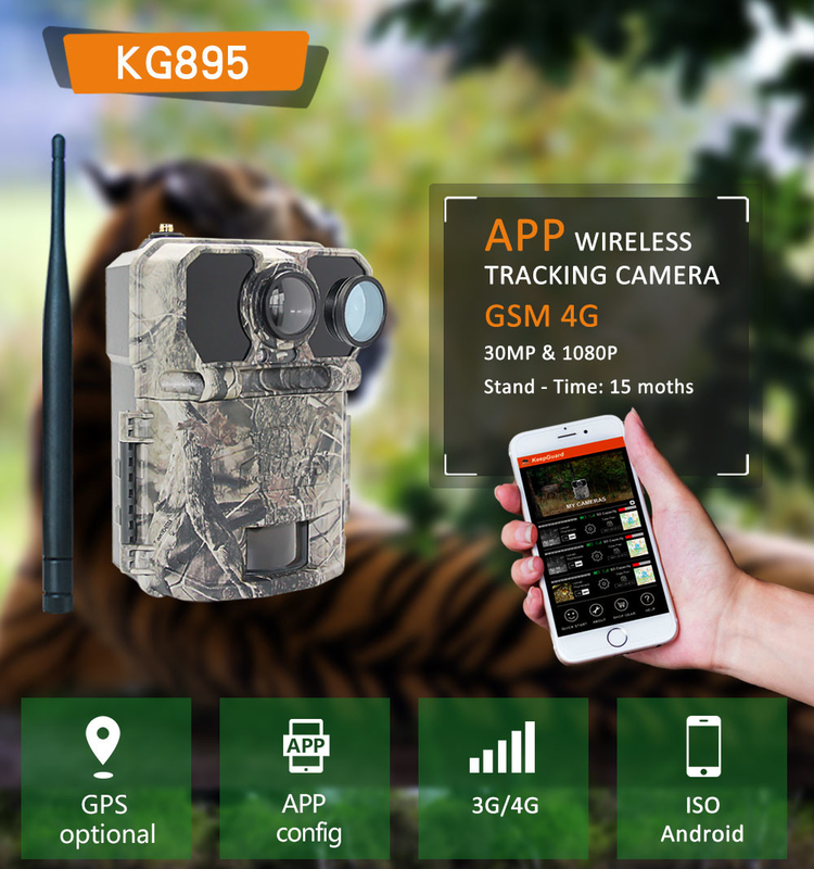 Màn hình LCD 4G Trail Camera có thể lập trình 940nm NO GLOW ICCID FTP SMTP MMS APP kiểm soát phụ kiện săn bắn